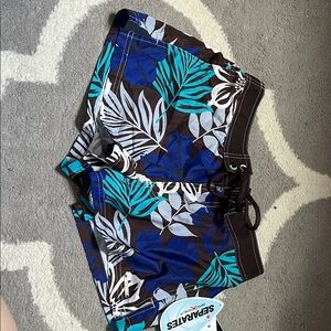 ZeroXposur Blue and Brown Women's Swim Shorts